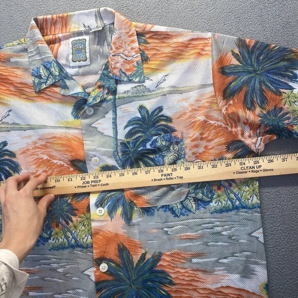 Ocean Current Mens Sz Large Hawaiian Shirt Palm Tree Tropical Casual Breathable - Picture 4 of 8